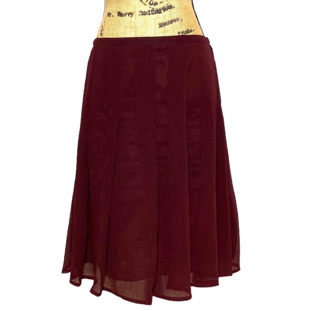 H&M Vintage Eggplant Pleated A-Line Skirt 10